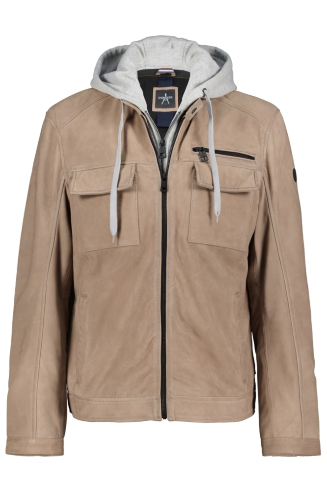 Donders taupe heren jas | Vooraanzicht