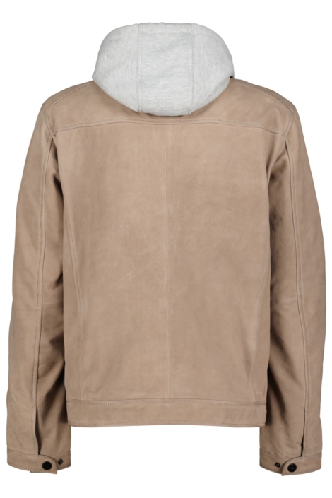 Donders taupe heren jas | Achteraanzicht