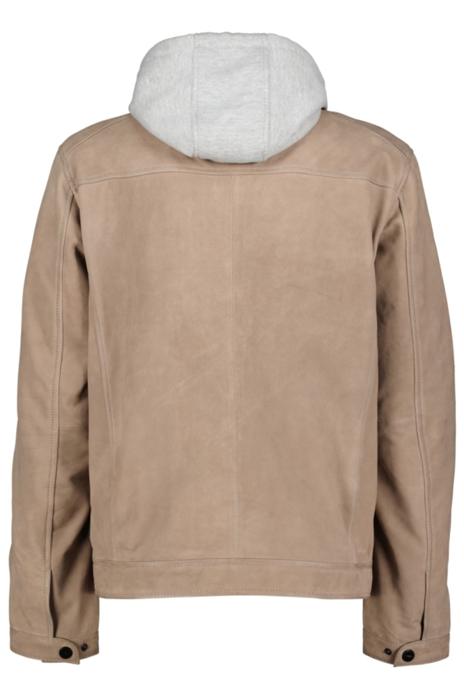 Donders taupe heren jas | Achteraanzicht