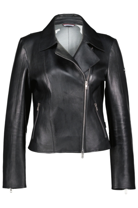 Donders zwarte dames leren jas | Vooraanzicht