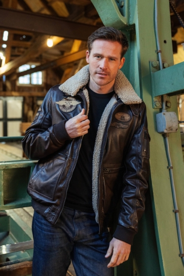 Donders Jas LEATHER JACKET WITH BADGES 52734 590 Black/Brown