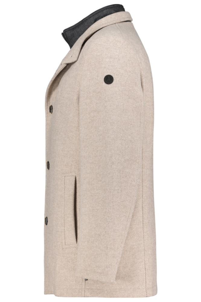 Donders beige heren jas | Zijaanzicht