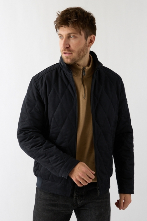 Donders blauwe heren jas | Model vooraanzicht