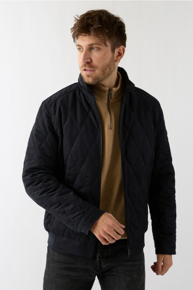 Donders blauwe heren jas | Model vooraanzicht