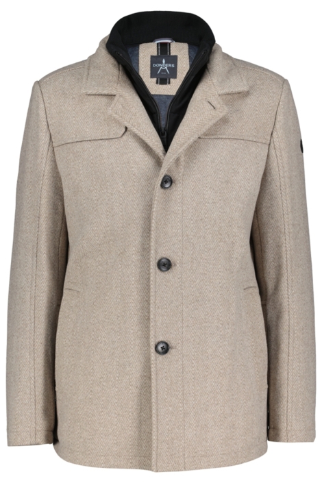 Donders beige heren jas | Vooraanzicht