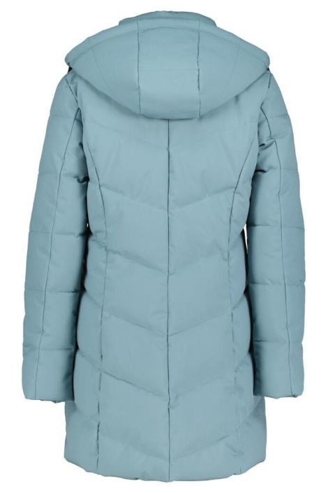 Donders blauwe dames jas | Model achteraanzicht