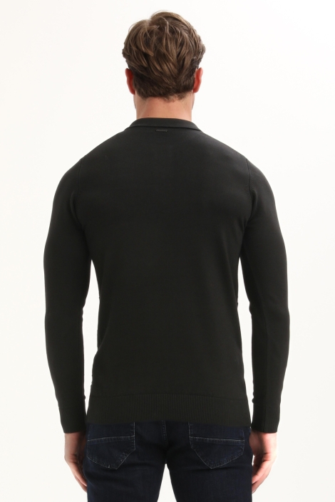 Gabbiano zwarte heren polo | Model achteraanzicht