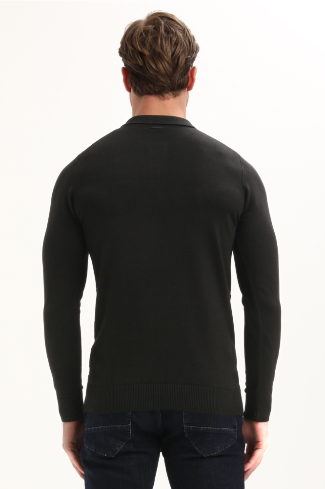 Gabbiano zwarte heren polo | Model achteraanzicht