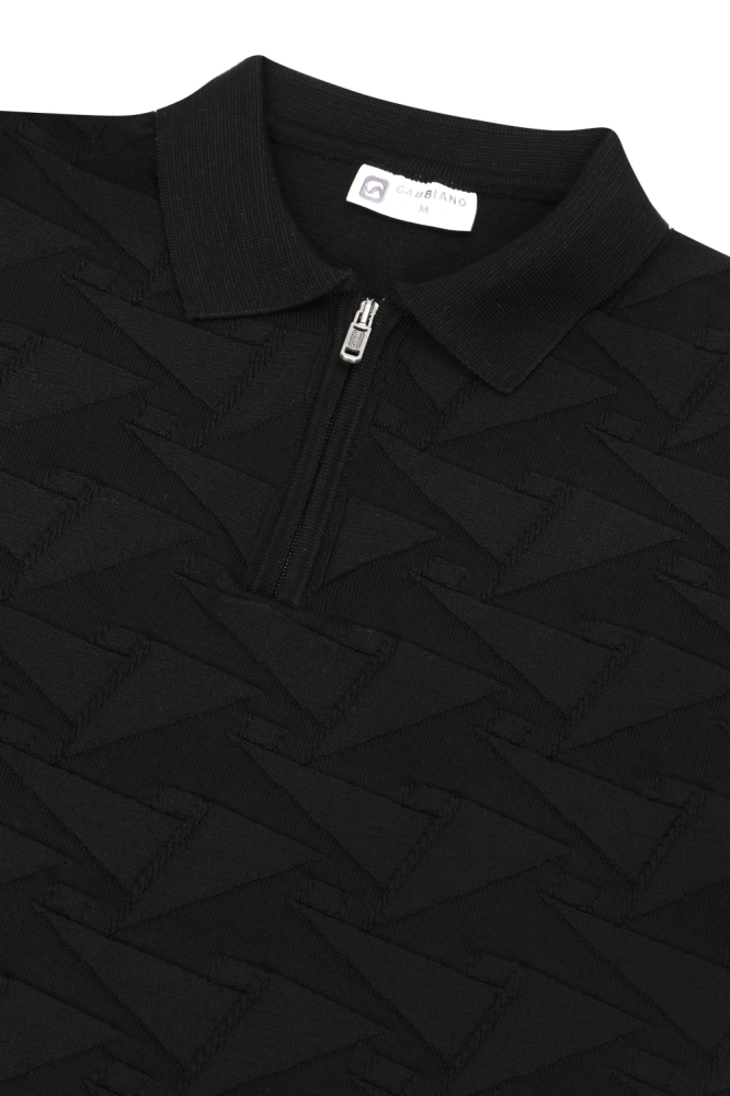 Gabbiano zwarte heren polo | Close up