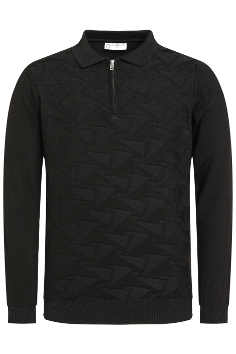 Gabbiano zwarte heren polo | Vooraanzicht