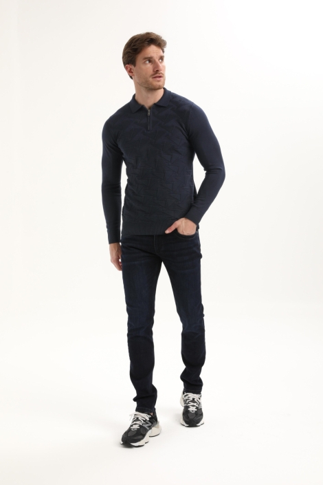 Gabbiano blauwe heren polo | Model