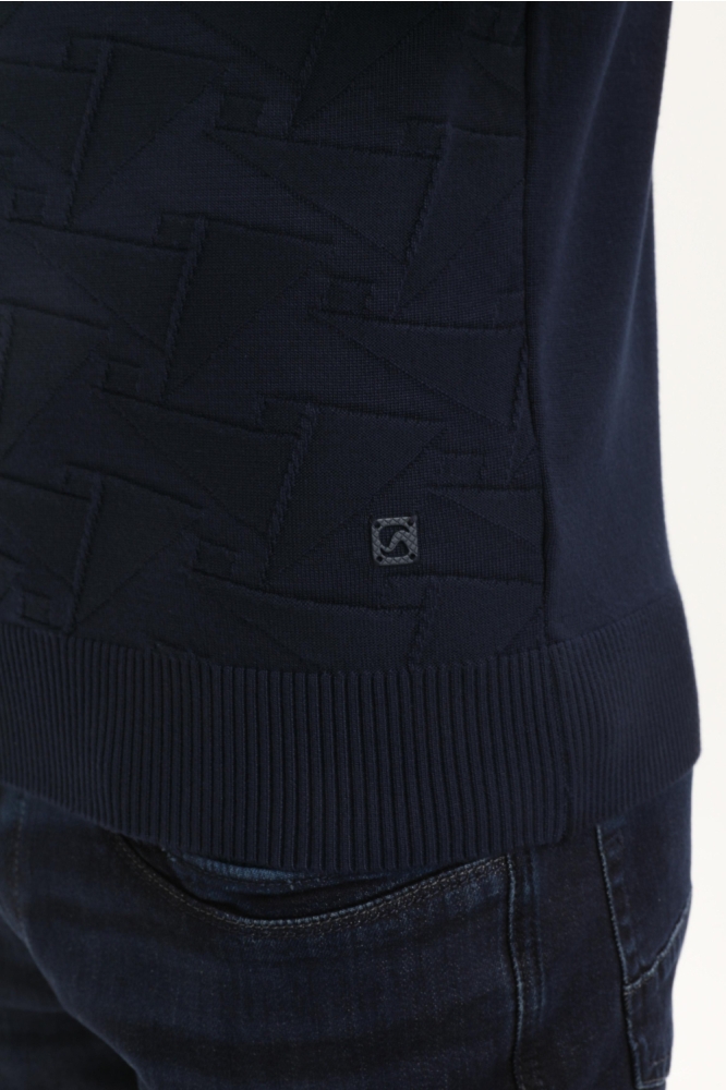 Gabbiano blauwe heren polo | Close up