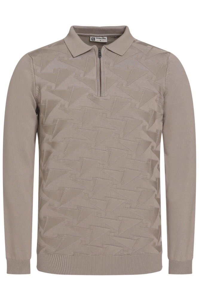Gabbiano taupe heren polo | Vooraanzicht