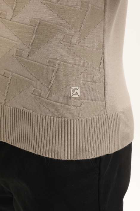 Gabbiano taupe heren polo | Kleurstaal