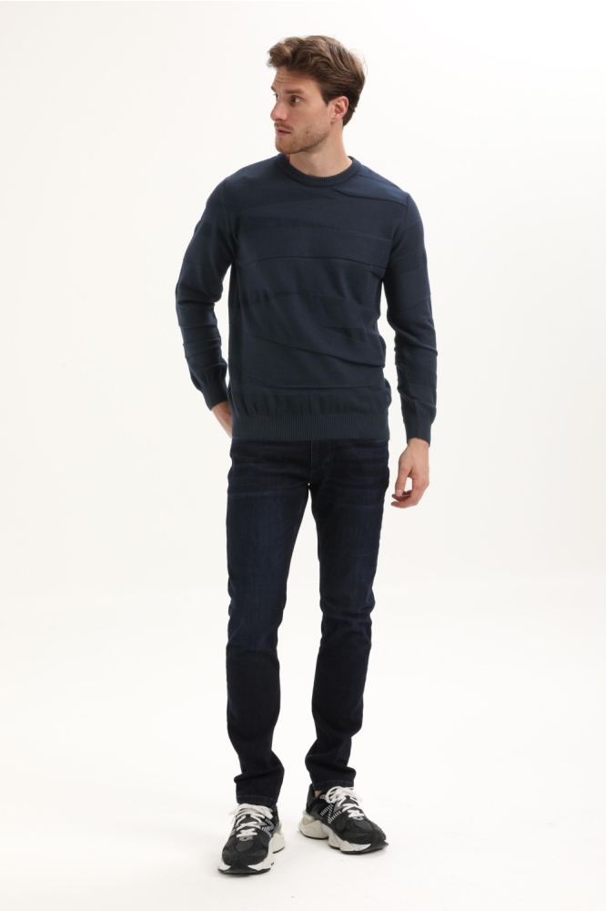 Gabbiano blauwe heren trui | Model