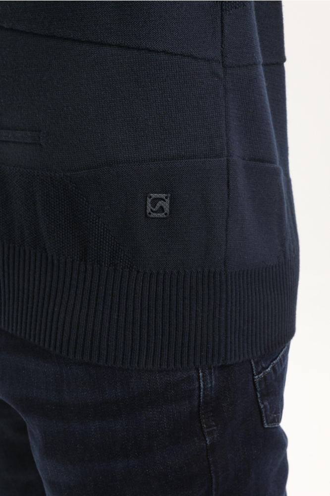 Gabbiano blauwe heren trui | Kleurstaal