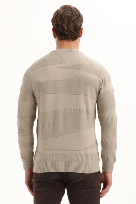 Gabbiano taupe heren trui | Model achteraanzicht