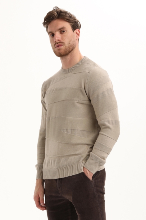 Gabbiano taupe heren trui | Model zijaanzicht