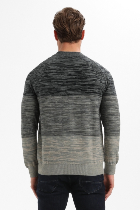 Gabbiano blauwe heren trui | Model achteraanzicht