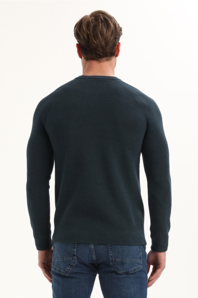 Gabbiano blauwe heren trui | Model achteraanzicht