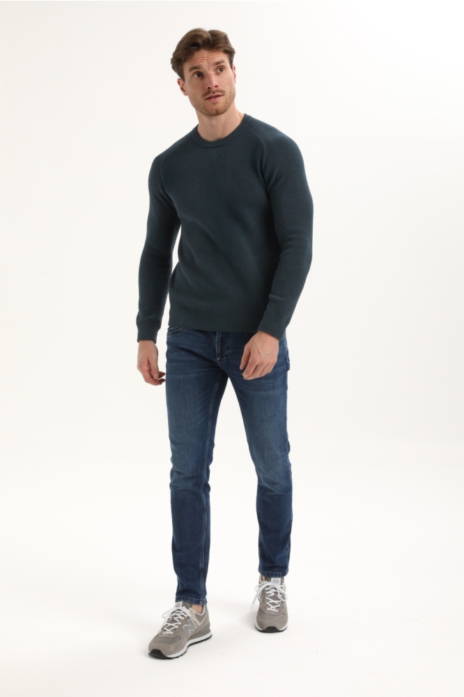 Gabbiano blauwe heren trui | Model