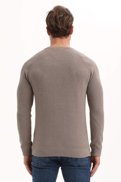 Gabbiano taupe heren trui | Model achteraanzicht