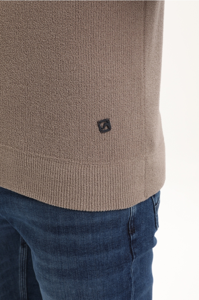 Gabbiano taupe heren trui | Close up