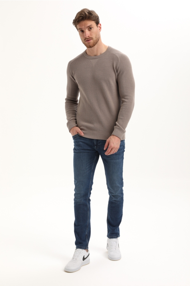 Gabbiano taupe heren trui | Model