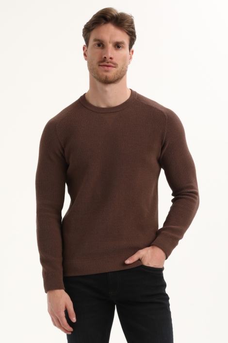 Gabbiano bruine heren trui | Model vooraanzicht