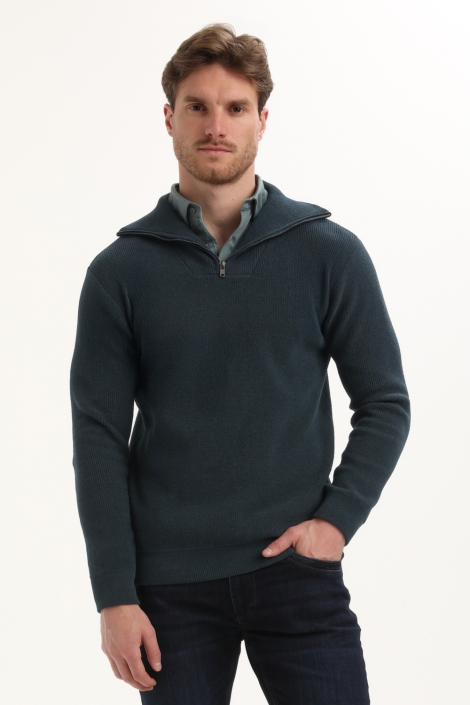 Gabbiano blauwe heren trui | Model vooraanzicht