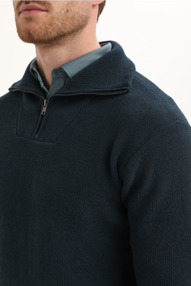 Gabbiano blauwe heren trui | Close up