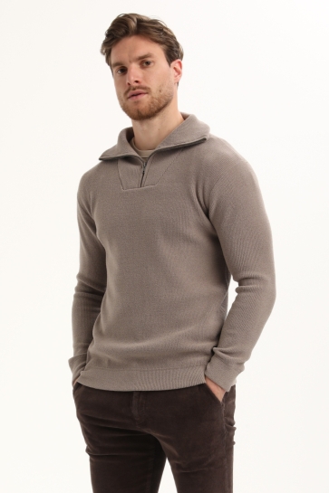 Gabbiano Trui STIJLVOLLE HALFZIP CHENILLE TRUI 615767 TAUPE