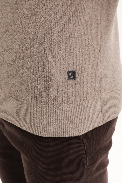 Gabbiano taupe heren trui | Kleurstaal