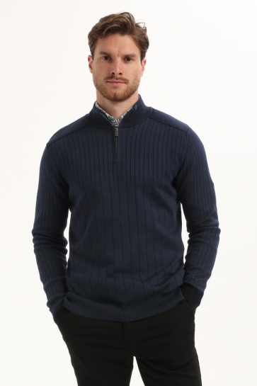 Gabbiano HALFZIP TRUI MET STREEPSTRUCTUUR 615768 301 navy