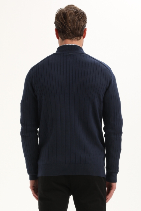 Gabbiano blauwe heren trui | Model achteraanzicht