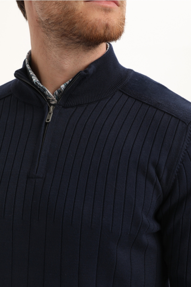 Gabbiano blauwe heren trui | Close up