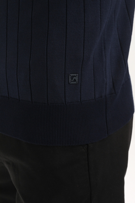 Gabbiano blauwe heren trui | Close up