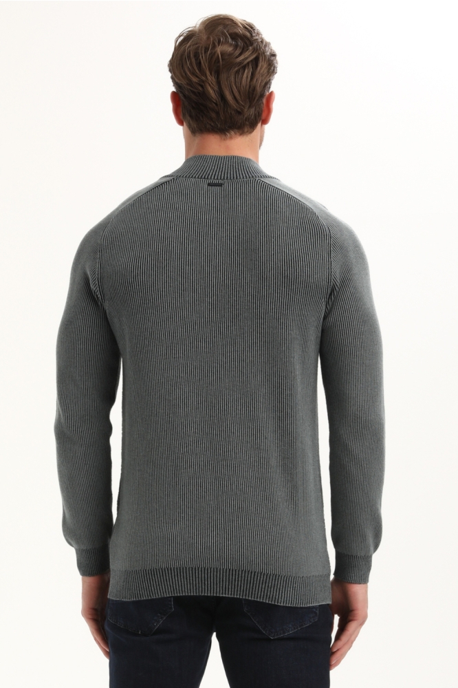 Gabbiano blauwe heren trui | Model achteraanzicht