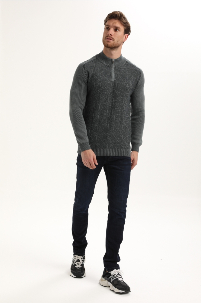 Gabbiano blauwe heren trui | Model