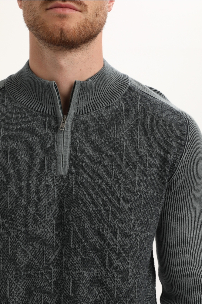 Gabbiano blauwe heren trui | Close up