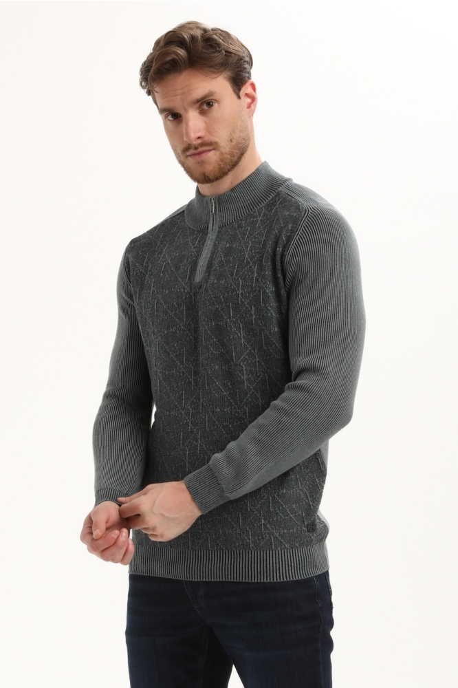 Gabbiano blauwe heren trui | Model vooraanzicht