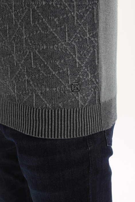 Gabbiano blauwe heren trui | Close up