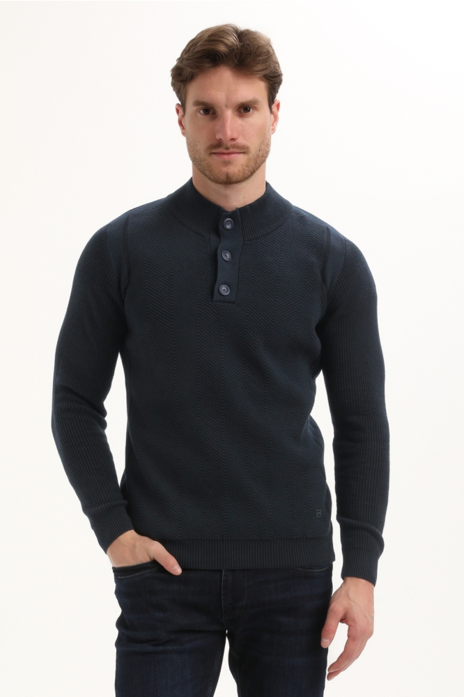 Gabbiano blauwe heren trui | Model vooraanzicht