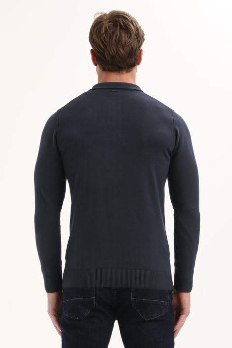 Gabbiano blauwe heren trui | Model achteraanzicht