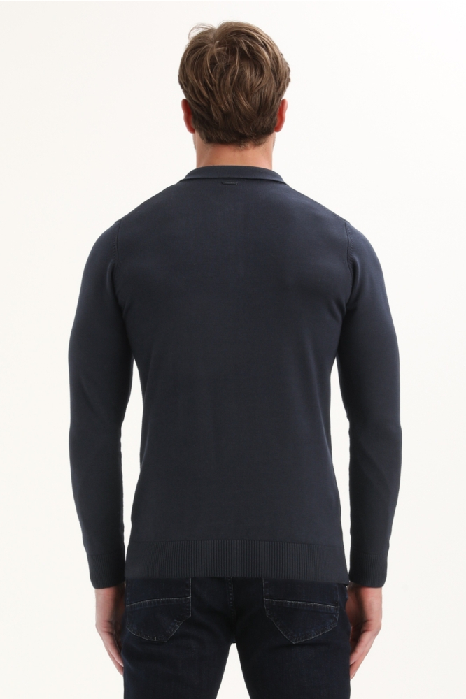 Gabbiano blauwe heren trui | Model achteraanzicht