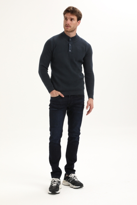 Gabbiano blauwe heren trui | Model