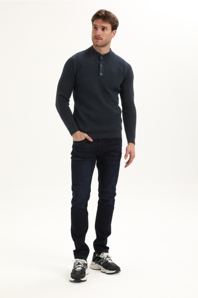 Gabbiano blauwe heren trui | Model