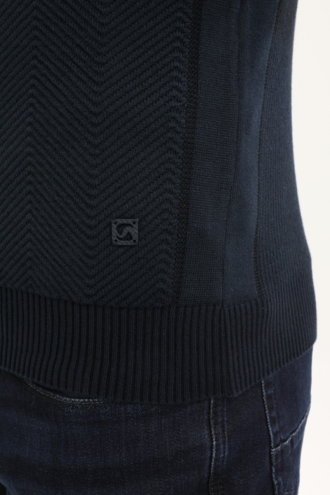 Gabbiano blauwe heren trui | Close up