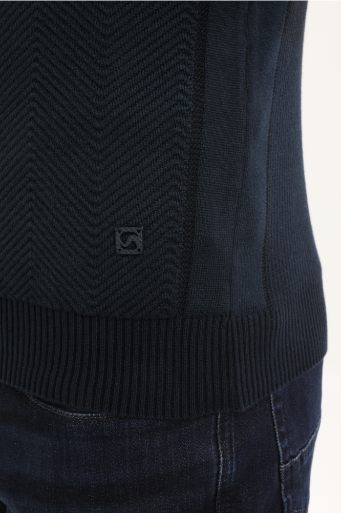 Gabbiano blauwe heren trui | Close up