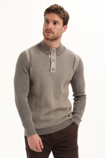 Gabbiano Trui STOERE KNOOPSLUITING TRUI 615770 5558 taupe
